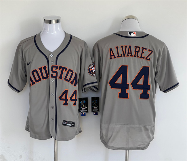 Nike Houston Astros 44 Yordan alvarez Flexbase Baseball Jersey Gray