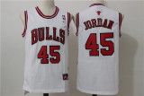 Chicago Bulls 45 Michael Jordan Basketball Jersey White Retro