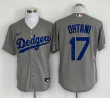 Nike Los Angeles Dodgers 17 Shohei Ohtani Baseball Jersey Gray