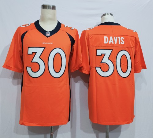 Denver Broncos 30 Terrell Davis Football Jersey  Legend Orange