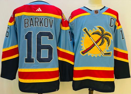 Adidas Florida Panthers 16 Aleksander Barkov Ice Hockey Jersey Light blue