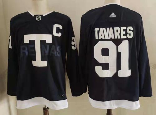 Adidas Toronto Maple Leafs 91 John Tavares Ice Hockey Jersey Black