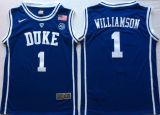 Duke Blue Devils 1 Zion Williamson College Basketball Jersey Blue