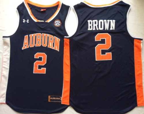 Auburn Tigers 2 Tucker Brown College Basketball Jersey Navy Blue