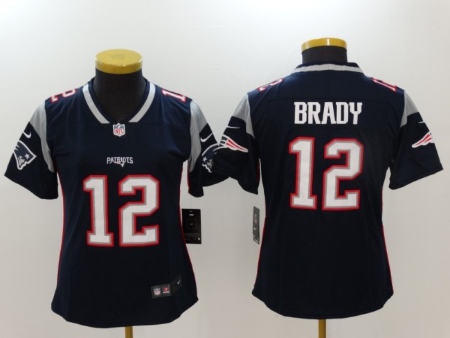 Women New England Patriots 12 Tom Brady Football Jersey Legend  Navy Blue