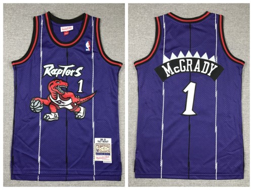 Youth Toronto Raptors 1 Tracy McGrady Basketball Jersey Purple Retro