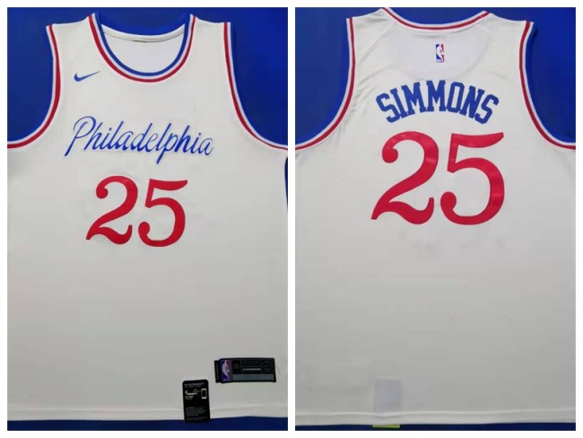 Nike Philadelphia 76ers 25 Ben simmons Basketball Jersey Beige City version