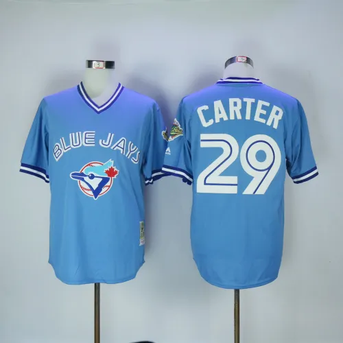 Toronto Blue Jays 29 Joe Carter Baseball Jersey Blue Retro