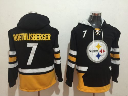 Pittsburgh Steelers 7 Ben Roethlisberger Hoodies Football Jersey Black