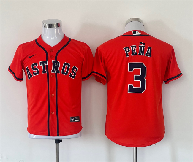 Youth Nike Houston Astros 3 Jeremy Pena Baseball Jersey Orange