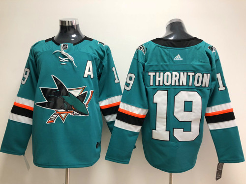 Adidas Classic San Jose Sharks 19 Joe Thornton Ice Hockey Jersey Green