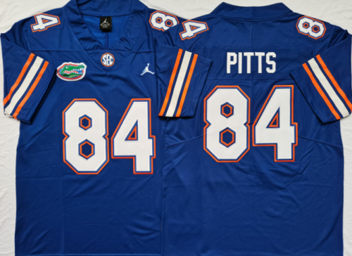 Florida Gators 84 Kyle Pitts College Football Jersey Blue