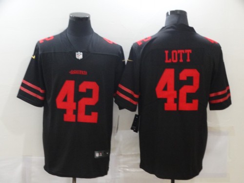 San Francisco 49ers 42 Ronnie Lott Football Jersey Legend Black