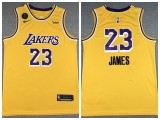 Nike Los Angeles Lakers 23 LeBron James Basketball Jersey Yellow