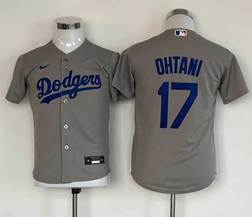 Youth Nike Los Angeles Dodgers 17 Shohei Ohtani Baseball Jersey Gray