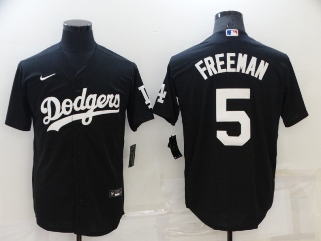 Nike Los Angeles Dodgers 5 Freddie Freeman Baseball Jersey Black