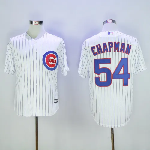 Chicago Cubs 54 Aroldis Chapman Baseball Jersey White Fans