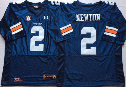 Auburn Tigers 2 Cameron Newton College Football Throwback Jersey Navy Blue