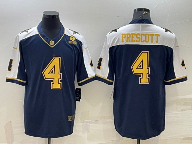 Dallas Cowboys 4 Dak Prescott Football Jersey Black