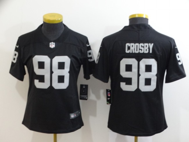 Women Oakland Raiders 98 Sidney Crosby Football Jersey Legend Black