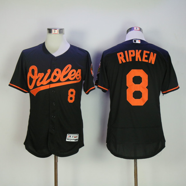 Baltimore Orioles 8 Cal Ripken Flexbase Baseball Jersey Black