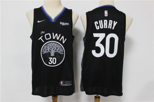 Nike Golden State Warrior 30 Stephen Curry Basketball Jersey Black Fans
