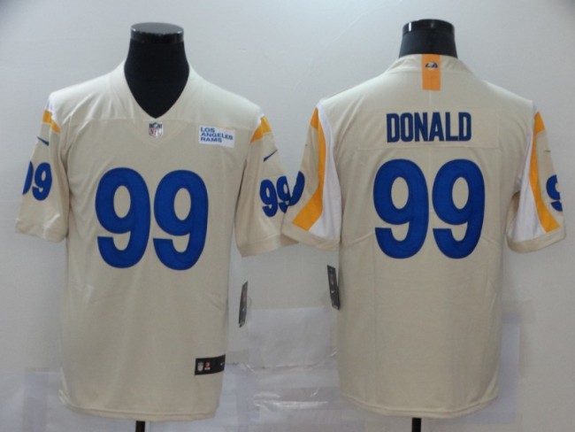 2020 St. Louis Rams 99 Aaron Donald Football Jersey Legendary Beige White