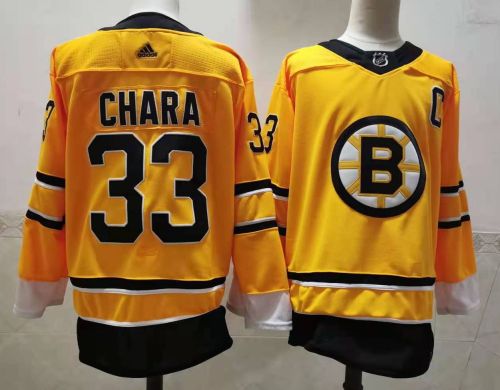 Adidas Boston Bruins 33 Zdeno Chara Ice Hockey Jersey Yellow