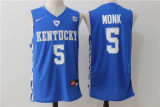 Kentucky Wildcats 5 Malik Monk College Basketball Jersey Blue