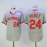 Cincinnati Reds 24 Tony Perez Flexbase Baseball Jersey Gray