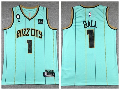 Jordan New Orleans Hornets 1 Lamelo Ball Basketball Jersey Green