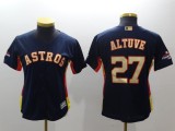 Women Houston Astros 27 Jose Altuve Baseball Jersey Navy Blue