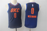 Youth Nike Oklahoma City Thunde 0 Russell Westbrook Basketball Jersey Blue Fan Edition