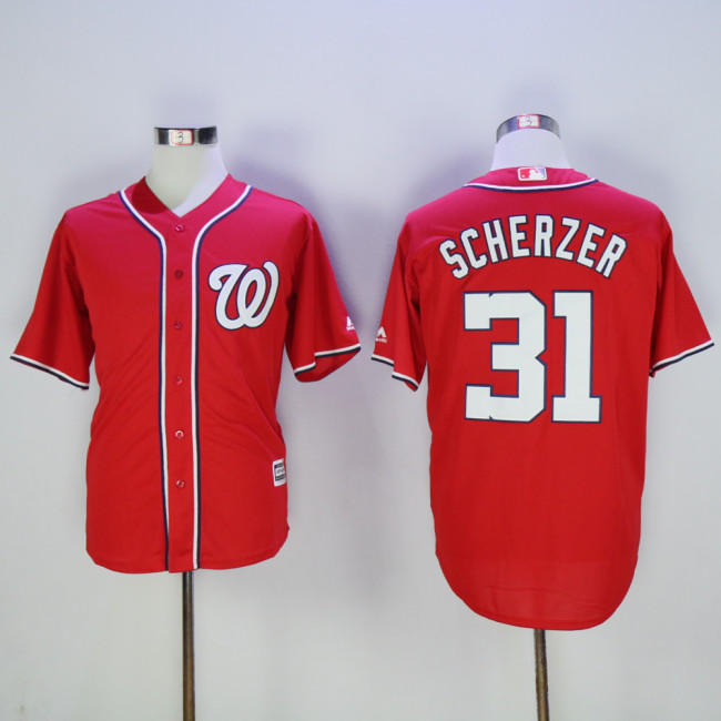 Washington Nationals 31 Max Scherzer Baseball Jersey Red Fan version