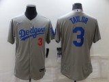 Nike Los Angeles Dodgers 3 Chris Taylor Flexbase Baseball Jersey Gray