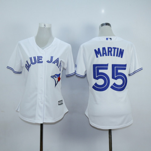 Women Toronto Blue Jays 55 Russell Martin Baseball Jersey White