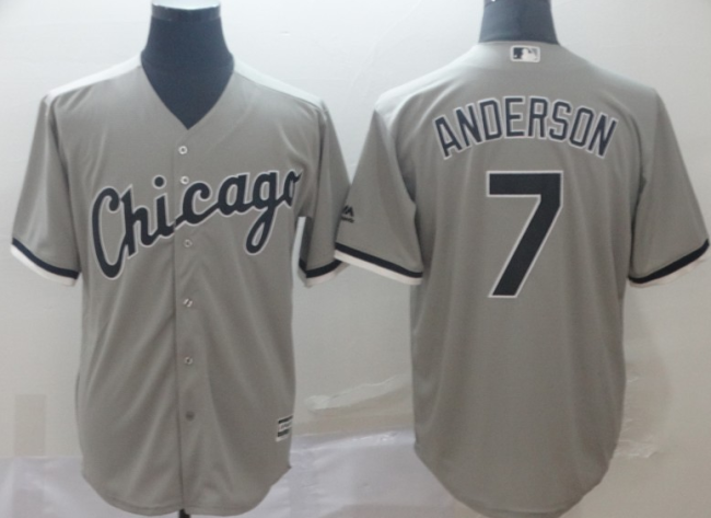 Chicago White Sox 7 Tim Anderson Baseball Jersey Gray Fans