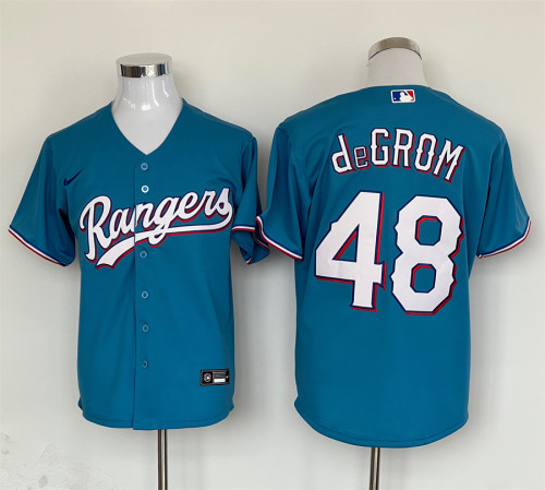 Nike Texas Rangers 48 Jacob deGrom Baseball Jersey Blue