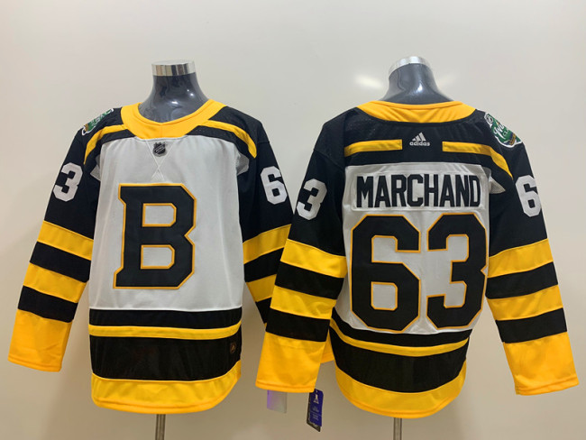 Adidas Classic Boston Bruins 63 Brad Marchand Ice Hockey Jersey White