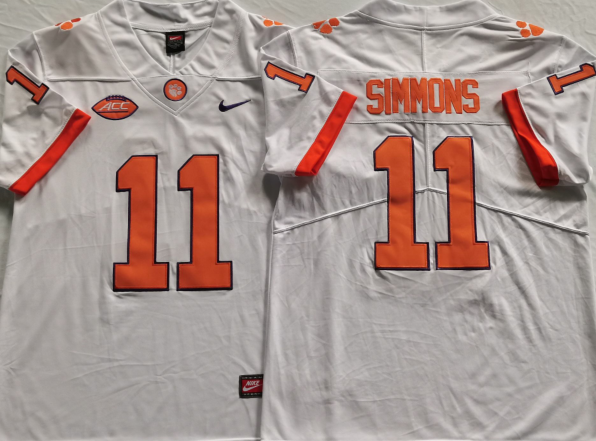 Clemson Tigers 11 Isaiah Simmons College Football Jersey White