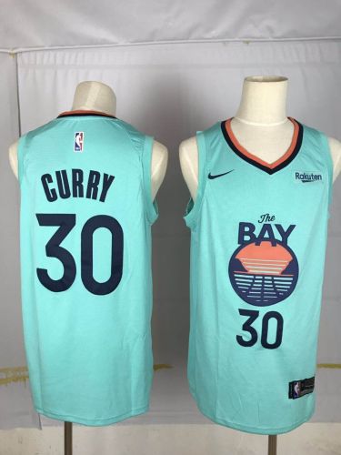 Nike Golden State Warrior 30 Stephen Curry Basketball Jersey Green Fan