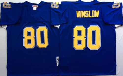 San Diego Chargers 80 Kellen Winslow Football Jersey Blue Retro
