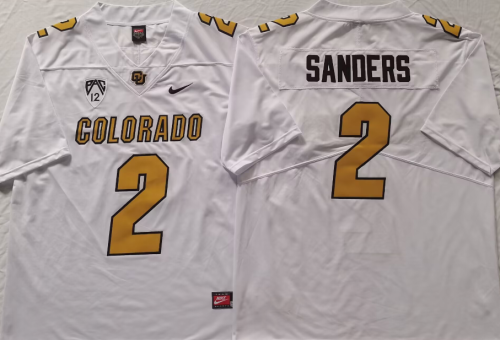 Colorado Buffaloes 2 Shedeur Sanders College Football Jersey White