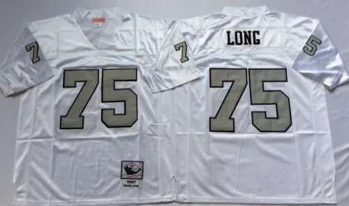 Oakland Raiders 75 Howie Long Football Jersey White Retro