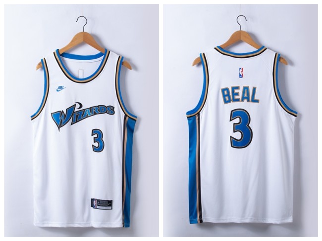 Nike Washington Wizards 3 Bradley Beal Basketball Jersey White Retro