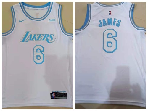 Nike Los Angeles Lakers 6 LeBron James Basketball Jersey White City Edition