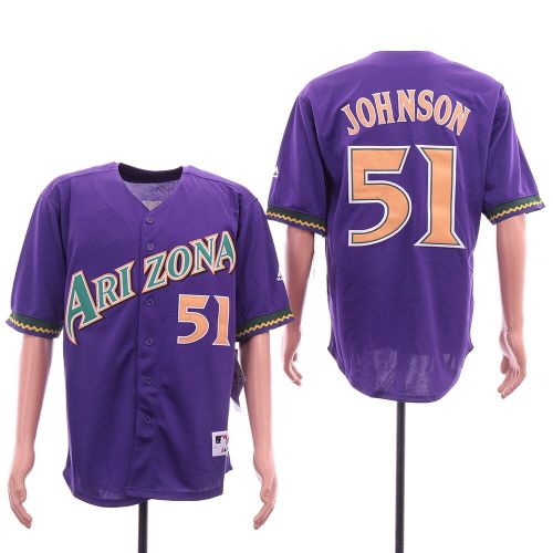 Arizona Diamondbacks 51 Randy Johnson Baseball Jersey purple