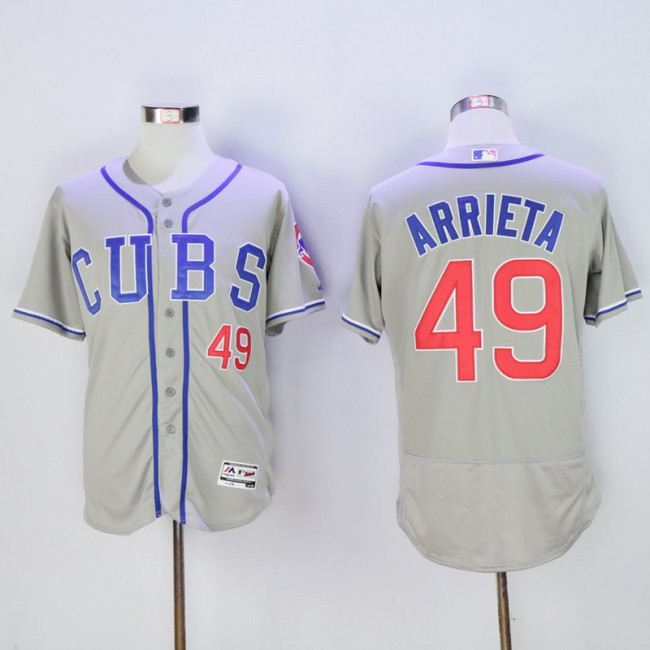 Chicago Cubs 49 Jake Arrieta Flexbase Baseball Jersey Gray