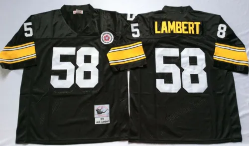 Pittsburgh Steelers 58 Jack Lambert Football Jersey Black Retro