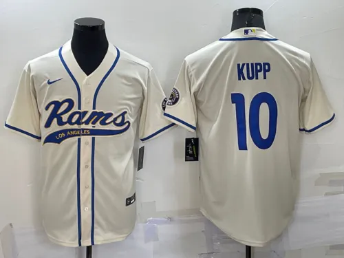St. Louis Rams 10 Cooper Kupp Baseball Jersey Beige